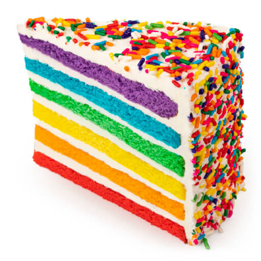 Vanilla Rainbow Cake Slice